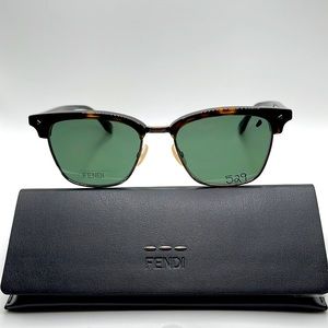 NWOT! Fendi unisex sunglasses. Retro silver rims with tortoiseshell arms.